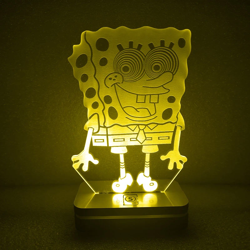 چراغ خواب طرح کارتون باب اسفنجی مدل هفت رنگ 