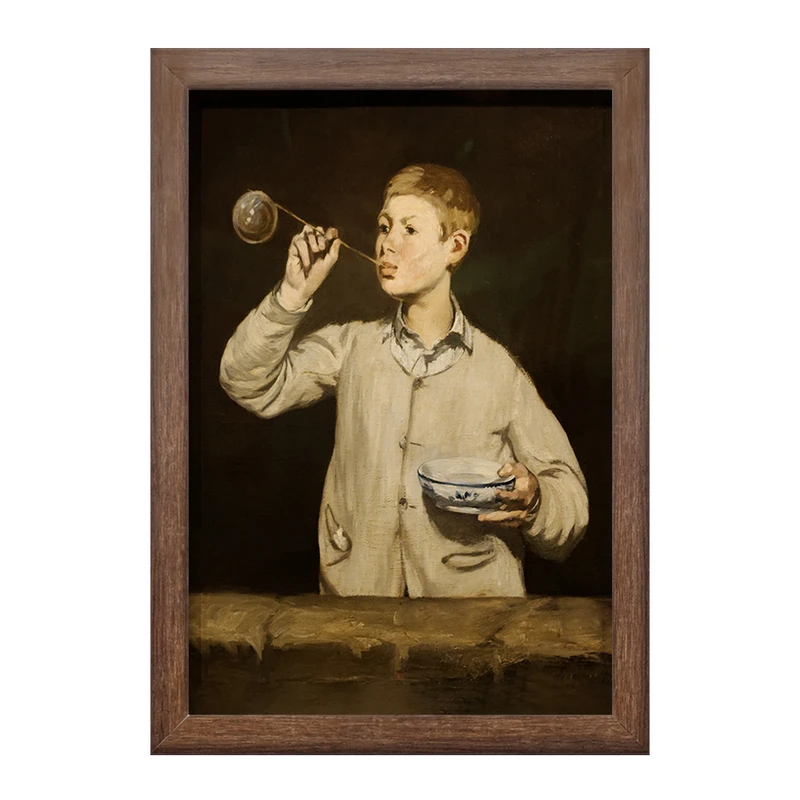 تابلو خندالو طرح نقاشی پسرک حباب می‌سازد اثر ادوار مانه کد F12418