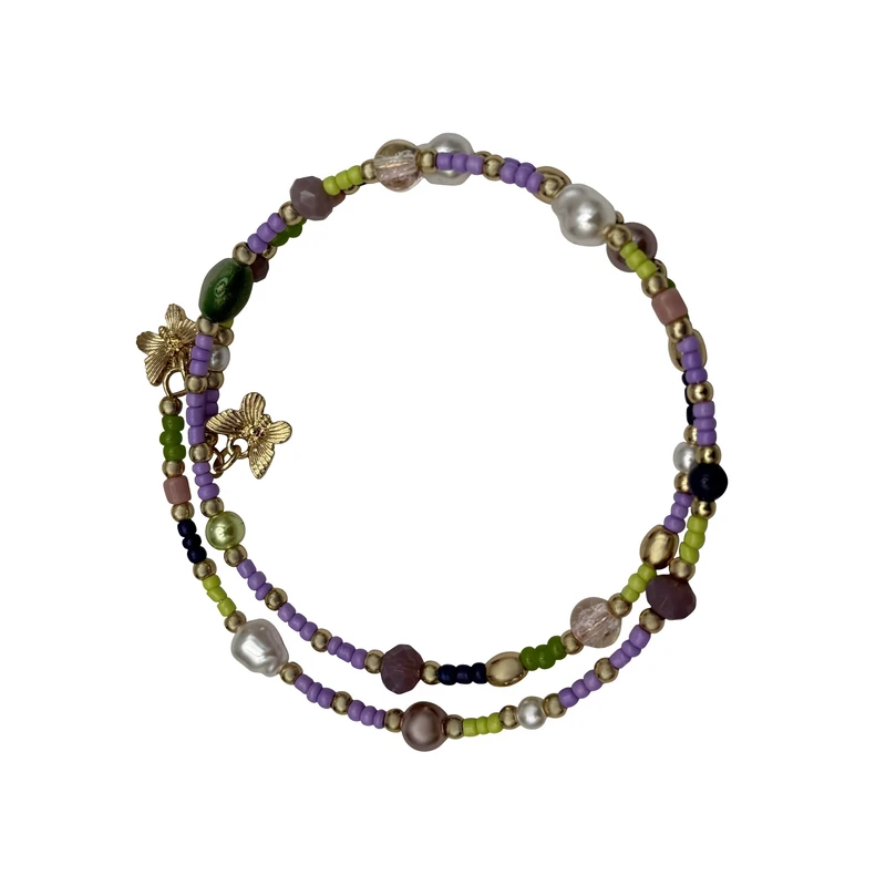 دستبند النگویی زنانه مدل فنری مروارید آب شیرین