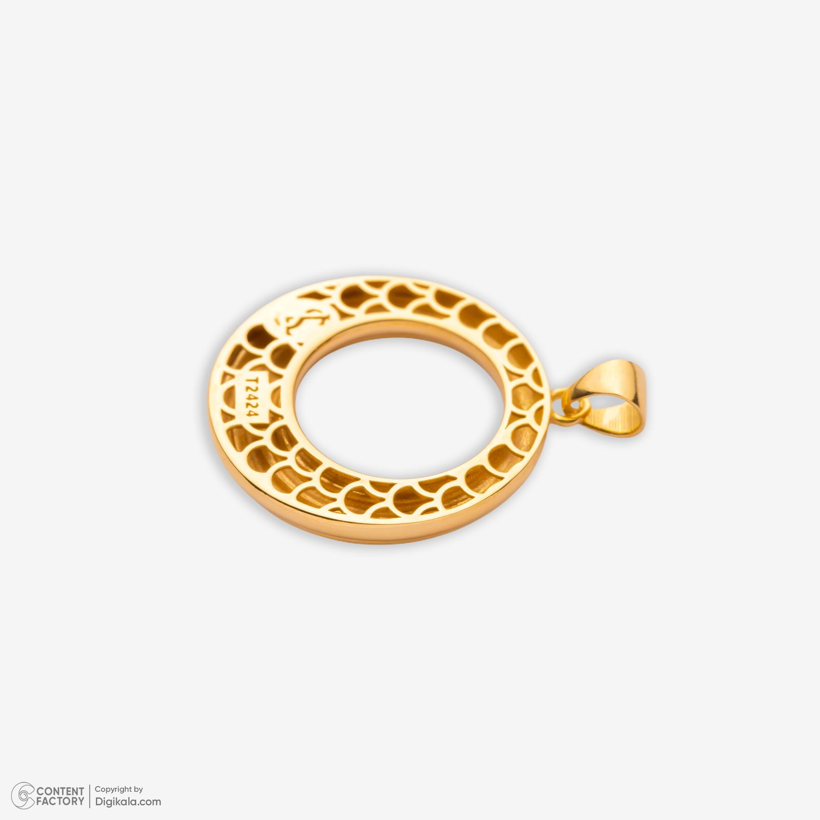 آویز گردنبند طلا 18 عیار زنانه گلدم طرح دایره تو خالی کد PE145003 -  - 3