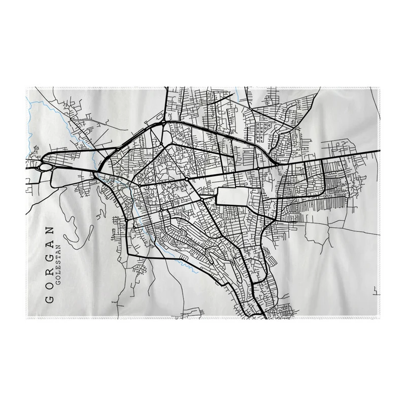 کاغذ کادو ترمه طراحان ایده مدل نقشه شهر گرگان کد map0523 سایز 57x37 سانتی متر