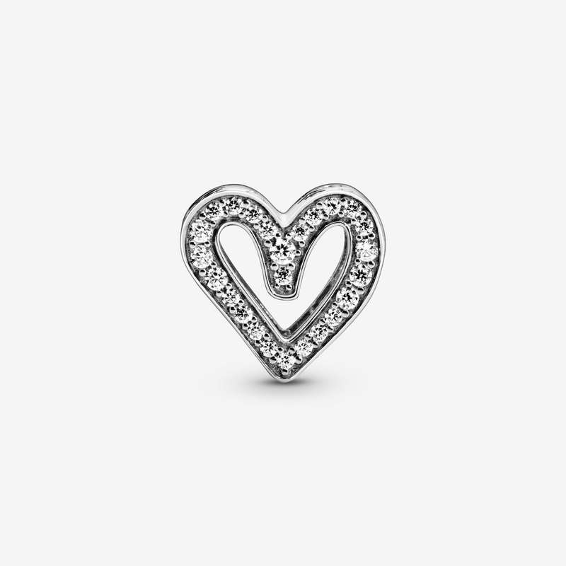 آویز گردنبند نقره زنانه پاندورا مدل Sparkling Freehand Heart