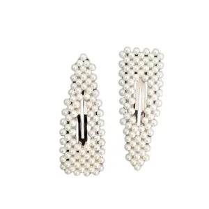 گیره مو زنانه مدل گیره تق تقی مرواریدی مجموعه دو عددی 