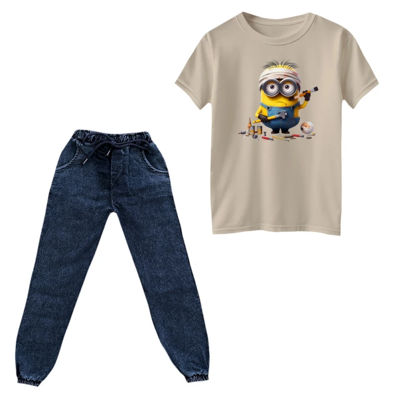 ست تی‌شرت و شلوار پسرانه مدل مینیون کد 23
