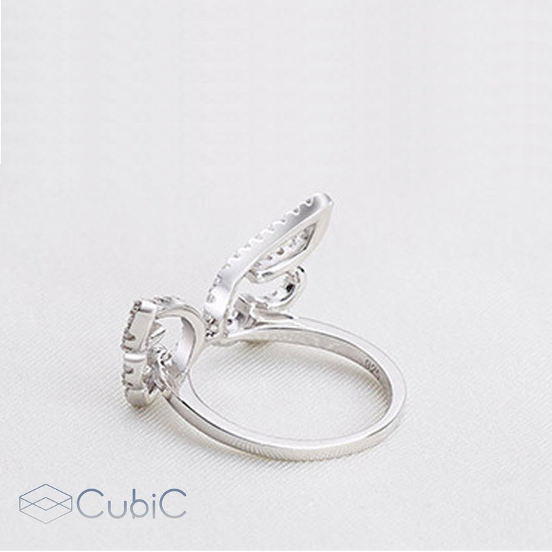 انگشتر نقره زنانه کوبیک مدل QR-6102-14
