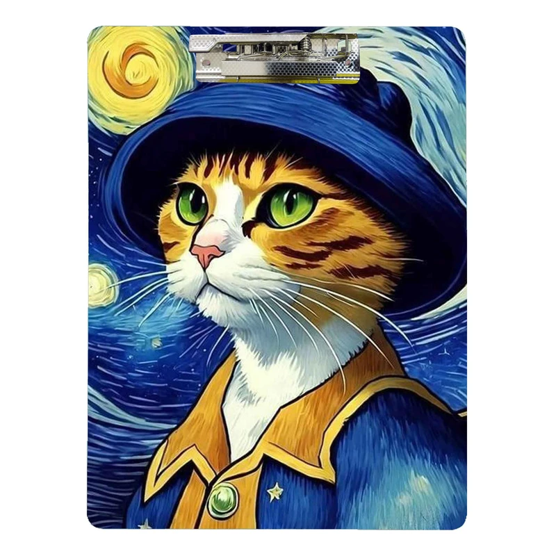 تخته شاسی طرح گربه شب پرستاره کد 2103 سایز A4