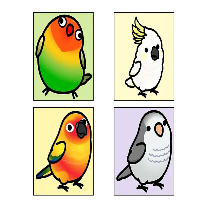 تابلو شاسي کارنيکا طرح طوطی کد 15491 مجموعه 4 عددی