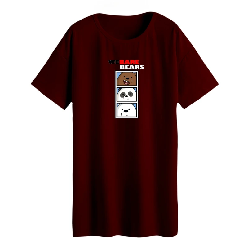 تی شرت لانگ زنانه مدل سه خرس خندان