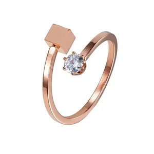  انگشتر طلا 18 عیار زنانه قیراط طرح مکعب کد GH3169