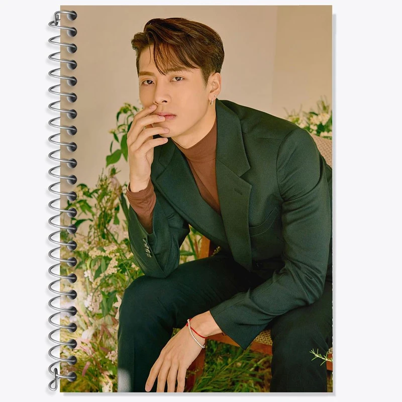 دفتر زبان 50 برگ خندالو مدل سه خط طرح جکسون گروه گات سون GOT7 کد 20953