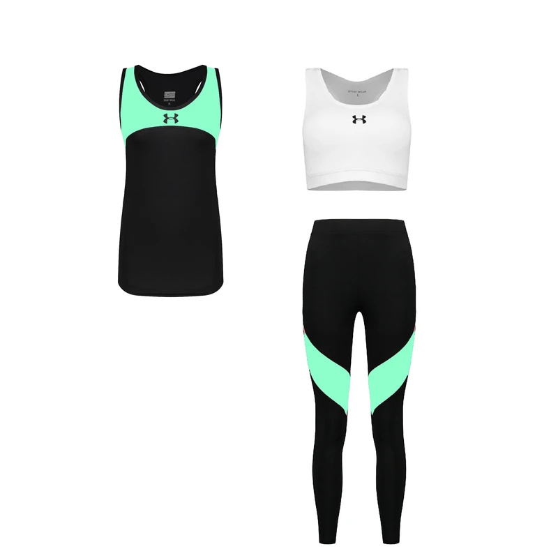 ست سه تکه لباس ورزشی زنانه مدل 1401-3601-1801 رنگ مشکی