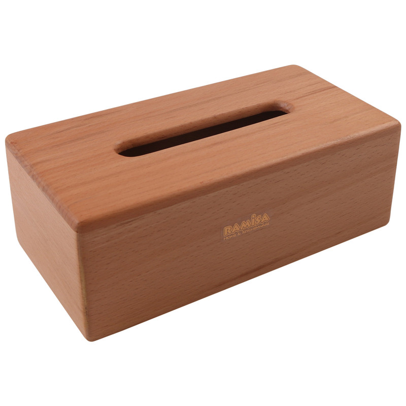 جعبه دستمال کاغذی رامیسا مدل چوبی طرح راش