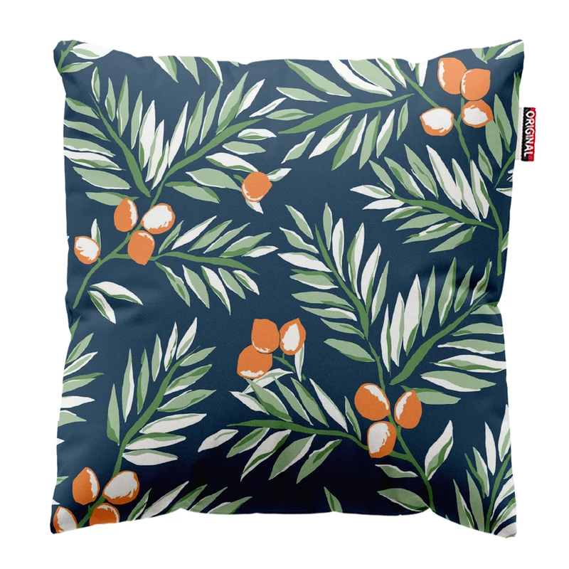 کوسن پاد آفرین مدل مینیمال طرح گل و برگ کد PK302969 سایز 30*30 سانتی متر