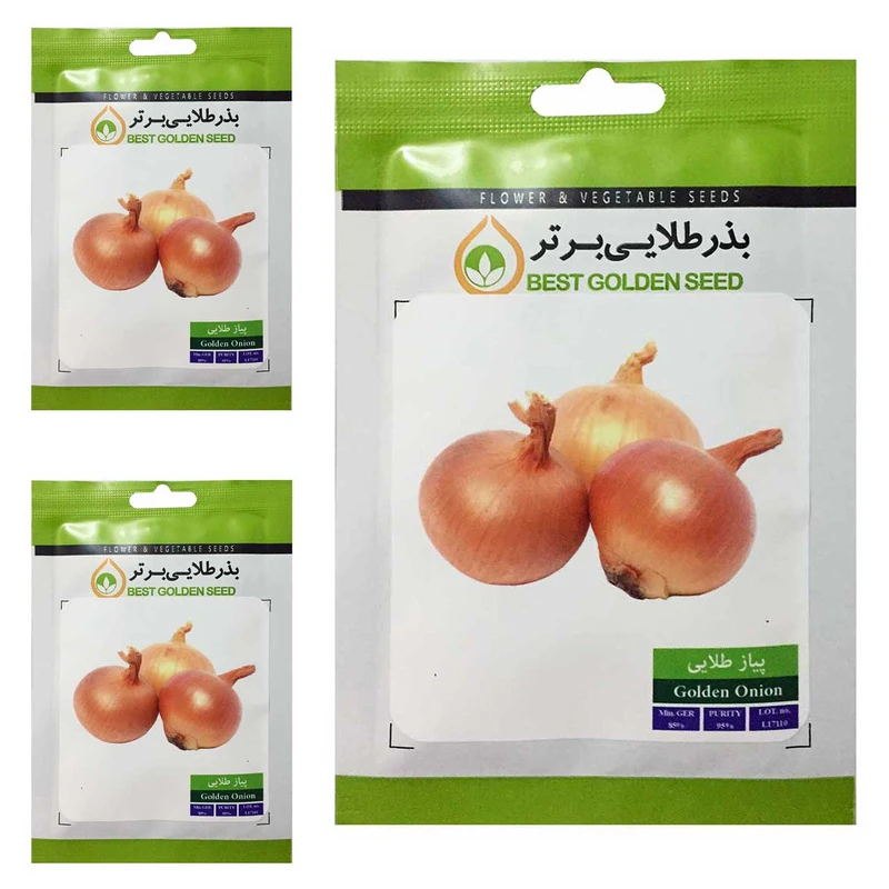 بذر پیاز طلایی بذر طلایی برتر کد BTB-49 مجموعه 3 عددی