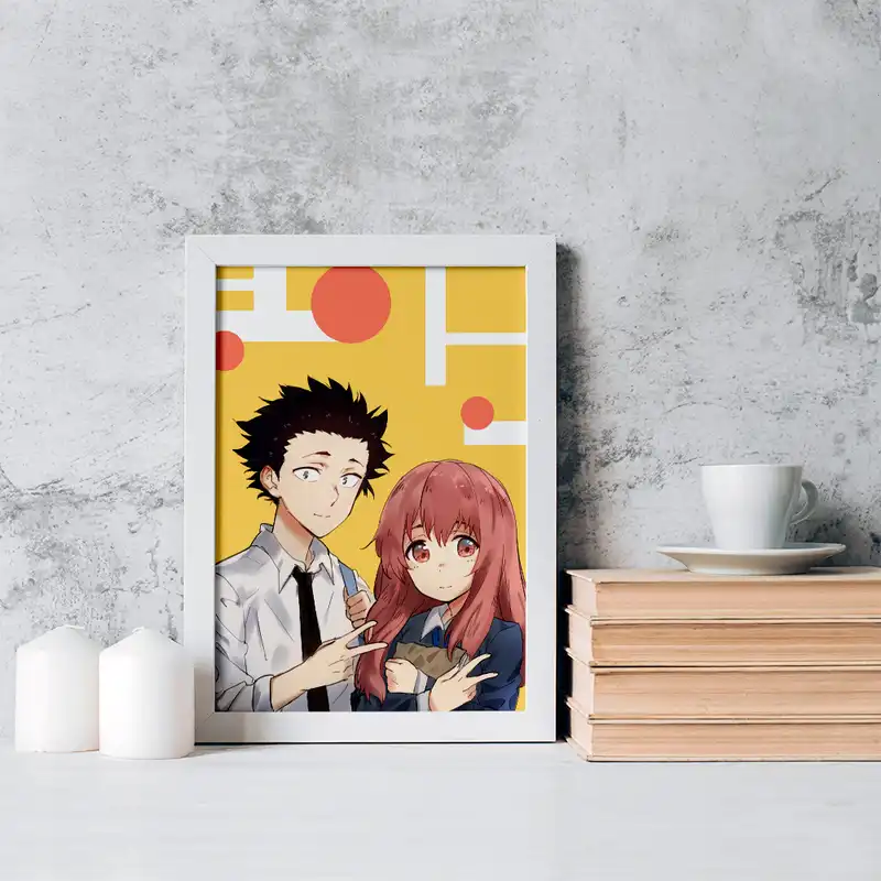 تابلو خندالو مدل شوکو نیشیمیا و شویا ایشیدا انیمه سایلنت ویس کد 15814