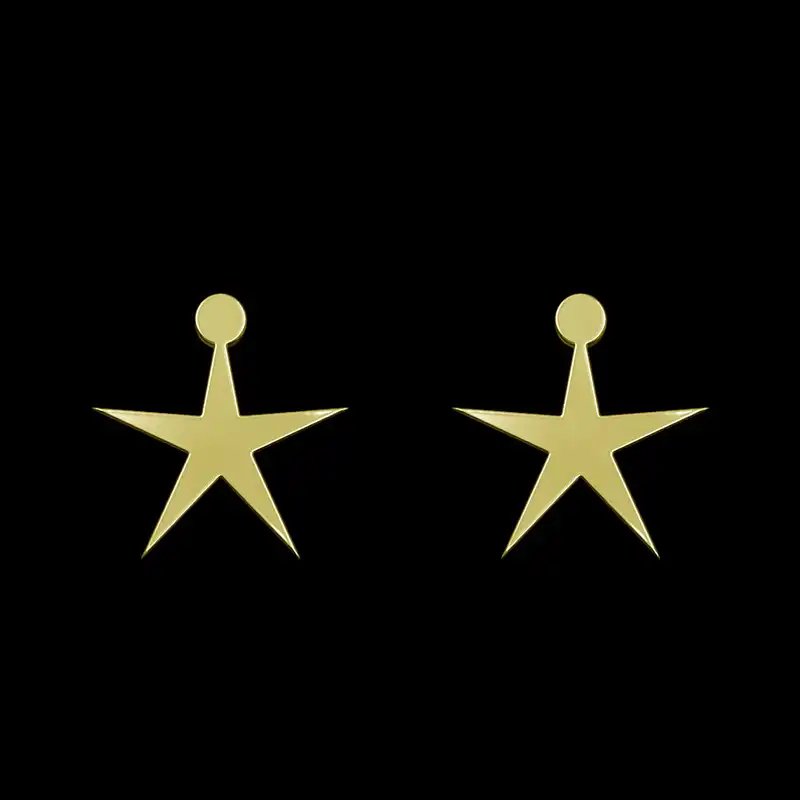 گوشواره طلا 18 عیار زنانه مدوپد مدل ستاره کد GA1-15509