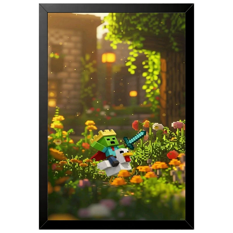 تابلو بکلیت طرح گیمینگ ماینکرفت Minecraft مدل B-po2255 فریم مشکی