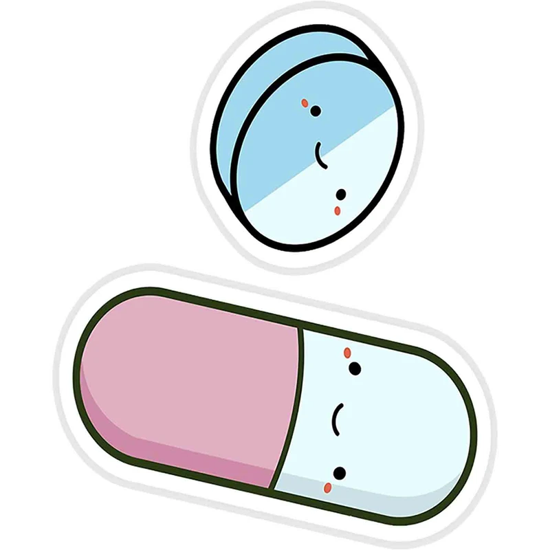 استیکر لپ تاپ طرح Cute and kawaii happy pills کد ST422