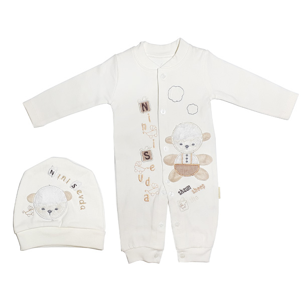 ست سرهمی و کلاه نوزادی مدل BN410