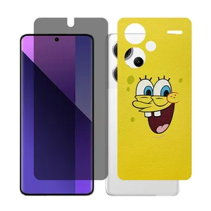 Glass Together model privacy Screen Protector Suitable for Xiaomi Redmi Note 13 Pro Plus Mobile Phone with Back cover sticker