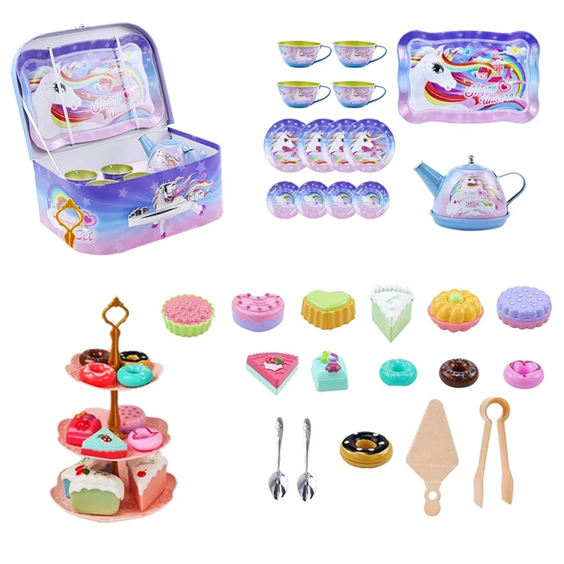 ست اسباب بازی آشپزخانه مدل فلزی طرح شیرینی خوری یوینیکورن کد 203