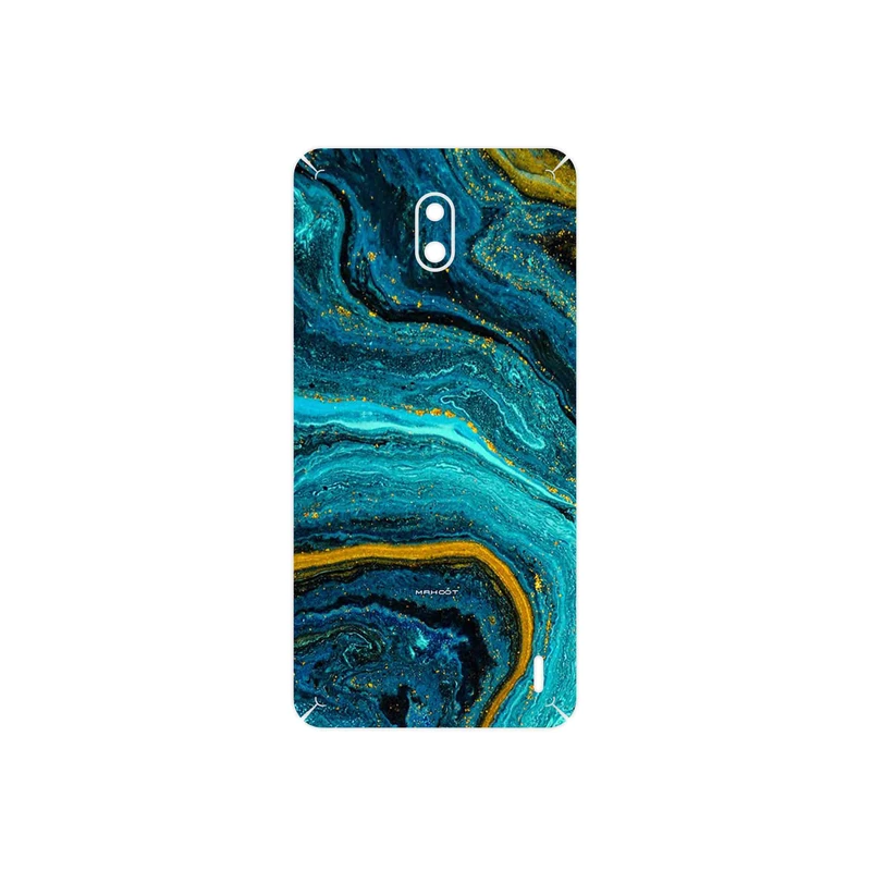 برچسب پوششی ماهوت مدل Turquoise marblewith golden streaks مناسب برای گوشی موبایل نوکیا 2