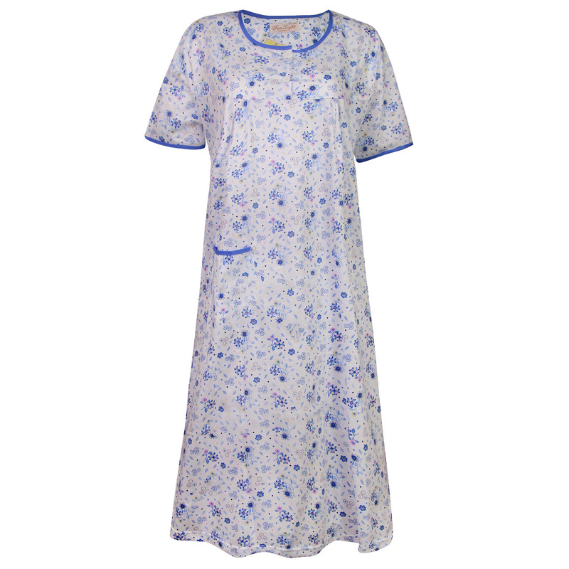 لباس خواب زنانه مدل دکمه دار کد 4380 رنگ آبی