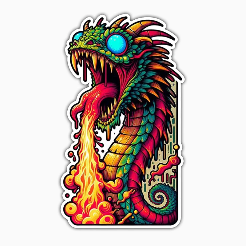 استیکر لپ تاپ و موبایل بووم طرح دراگون مدل Blue Eyes کد ZX002 