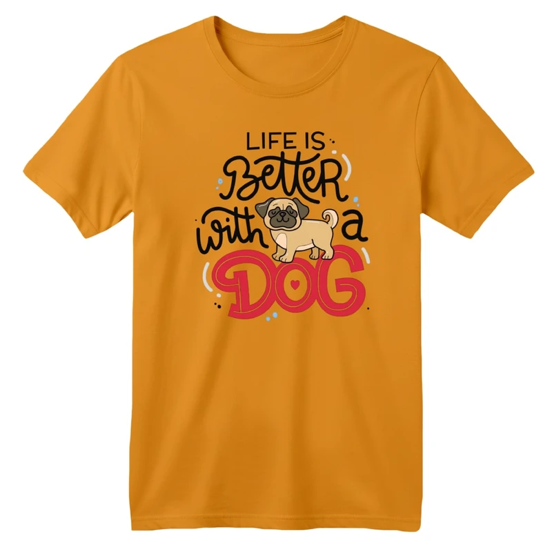 تی‌شرت آستین کوتاه لانگ بچگانه مدل سگ و نوشته