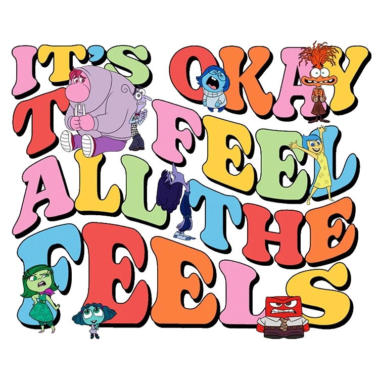 استیکر پارچه و لباس پاد آفرین مدل انیمیشن درون و بیرون کد DKST224