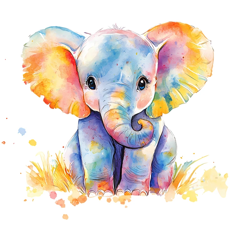 استیکر پارچه و لباس پاد آفرین مدل کارتونی طرح فیل کد S5701