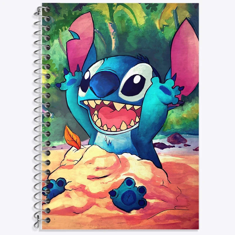 دفتر زبان 50 برگ خندالو مدل سه خط طرح استیچ کد F922