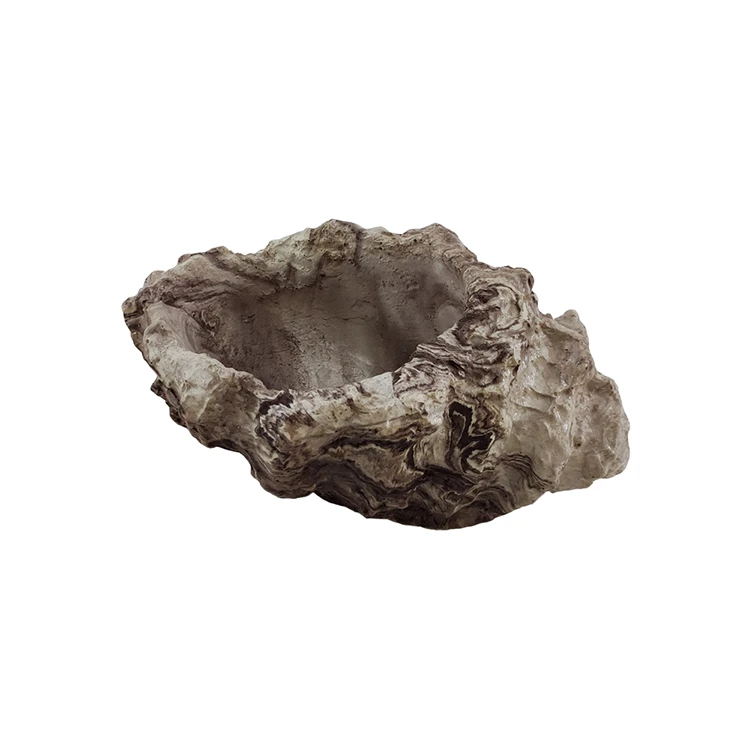 گلدان سنگی طرح صدف رگه دار کد R-220