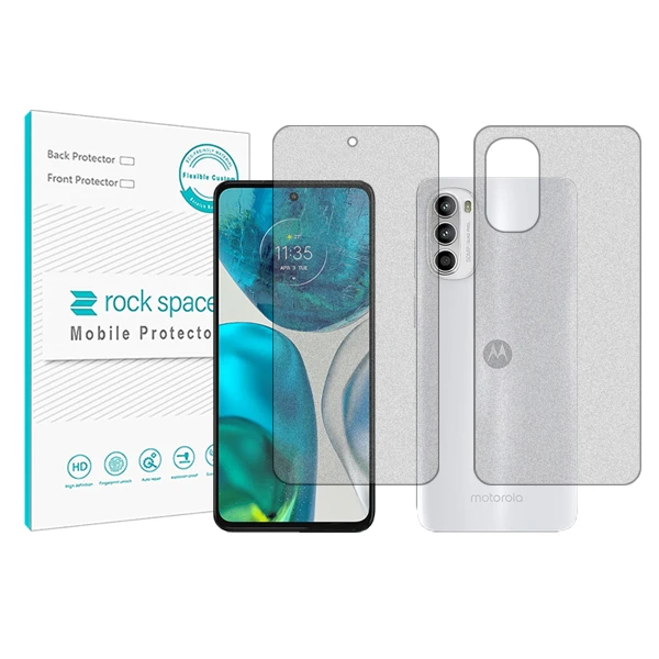 محافظ صفحه نمایش راک مات اسپیس مدل HyMTT مناسب برای گوشی موبایل موتورولا Moto G52 به همراه محافظ پشت گوشی