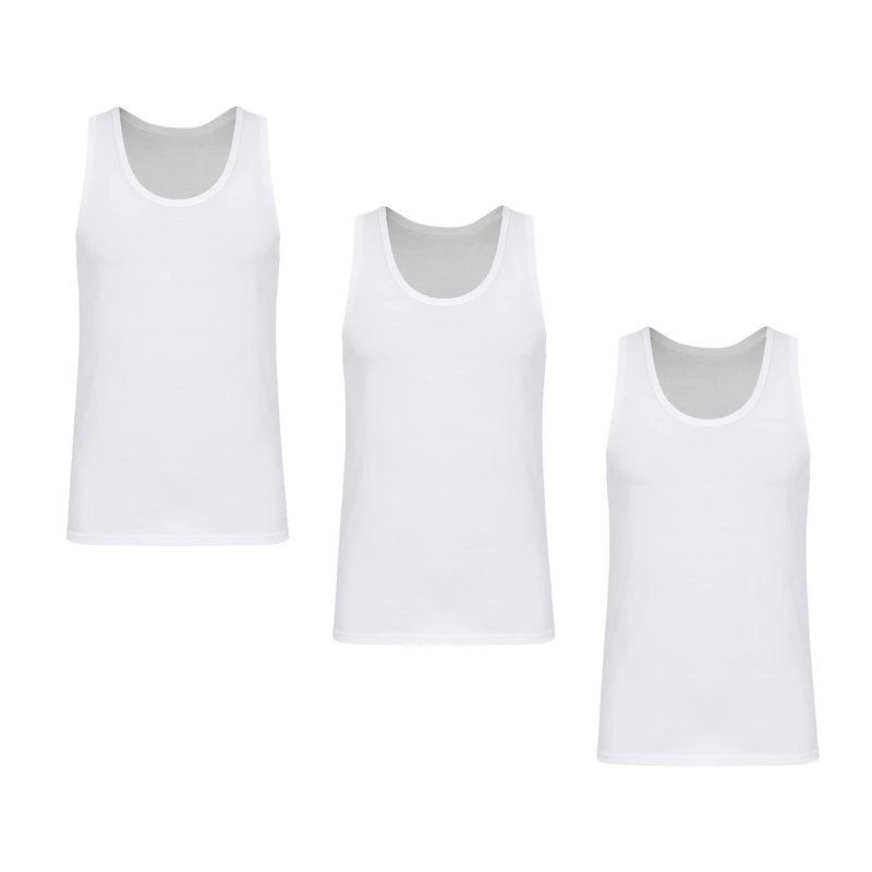 زیرپوش رکابی یقه گرد مردانه آیدا جید مدل نخ پنبه کد 5330 -3 بسته 3 عددی