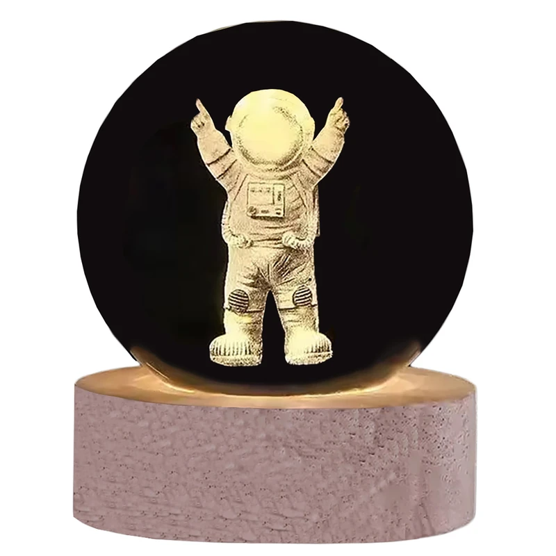 چراغ خواب مدل گوی شیشه ای طرح فیگور فضانورد کد 3144