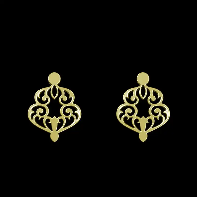 گوشواره طلا 18 عیار زنانه مدوپد مدل هندسی کد GA1-15120