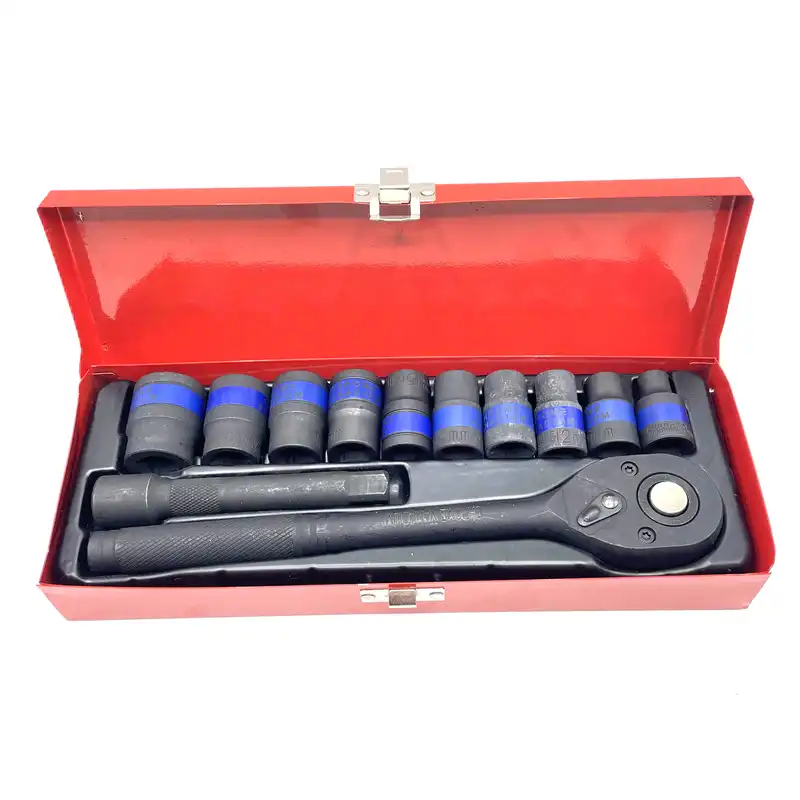 آچار بکس صنعتی جی ان ترد مدل J-20018 مجموعه 12 عددی