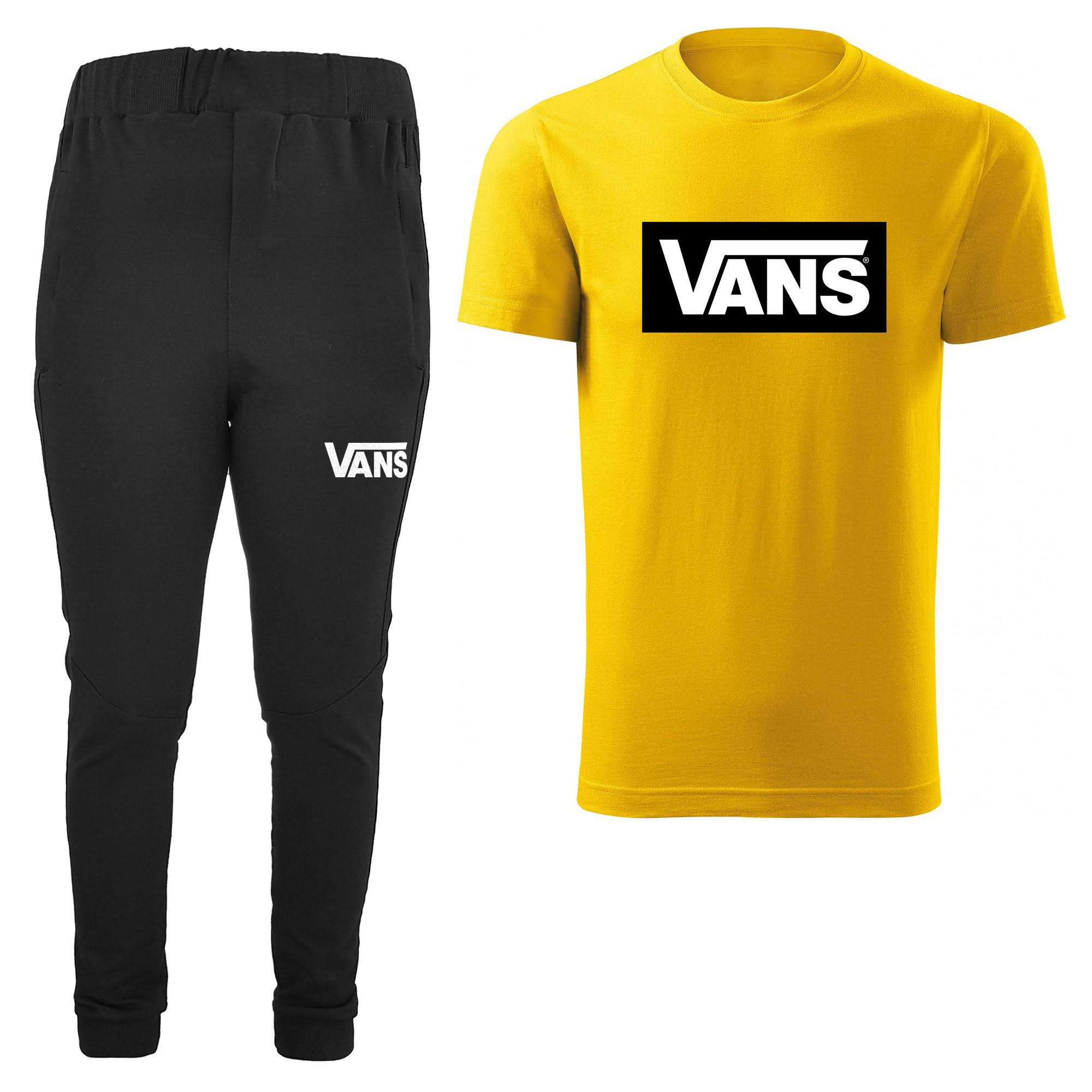 ست تی شرت و شلوار مردانه مدل 002043 رنگ زرد
