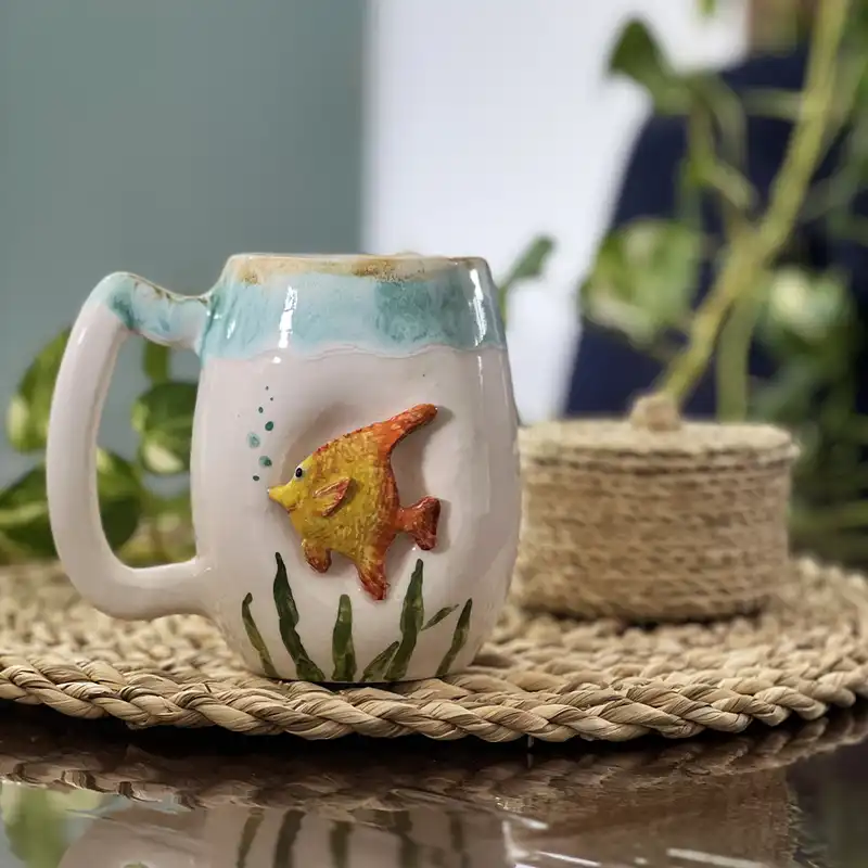 لیوان سرامیکی طرح Fish مدل 3D