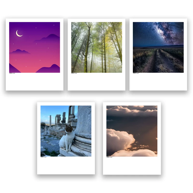 آویز تزیینی عرش مدل فانتزی منظره طبیعت کد Asa669 مجموعه پنج عددی