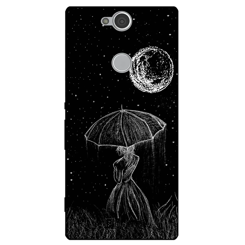 کاور مگافون طرح دختر و ماه مدل 1369 مناسب برای گوشی موبایل سونی Xperia XA2 Plus 