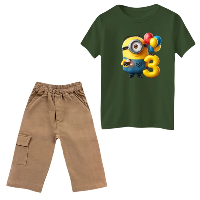 ست تی‌شرت و شلوارک پسرانه مدل مینیون کد 14