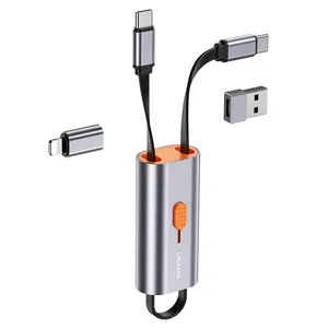مبدل USB-C به USB-C/لایتنینگ/USB یوسمز مدل U79 4-in-1 Multifunctional 60W PD