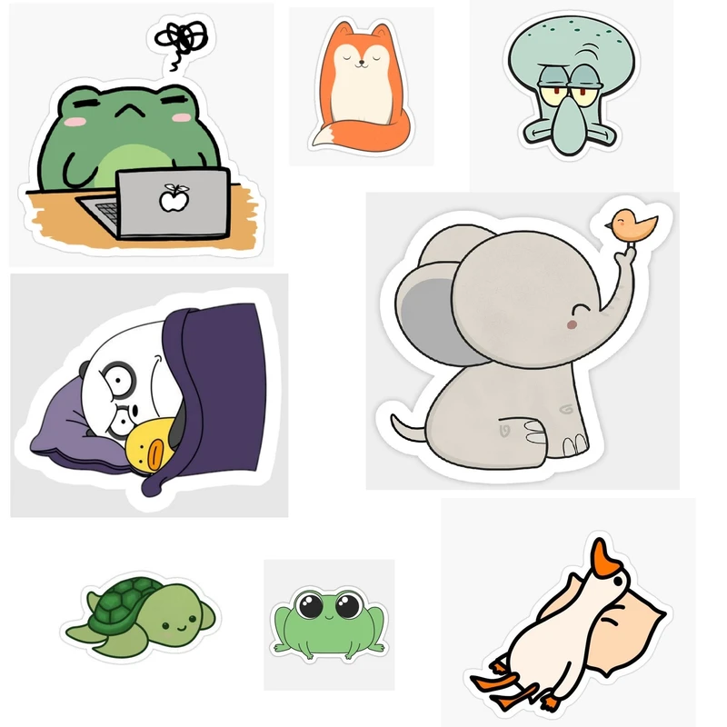 استیکر لپ تاپ، تبلت و موبایل طرح فانتزی کد 799 مجموعه 8 عددی