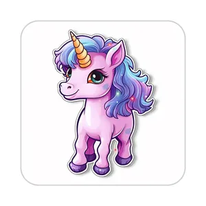 زیر لیوانی کاکتی طرح اسب تک شاخ و یونیکورن مدل mp29770