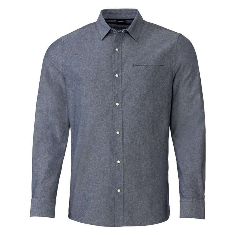 پیراهن آستین بلند مردانه لیورجی مدل CotShirt رنگ طوسی