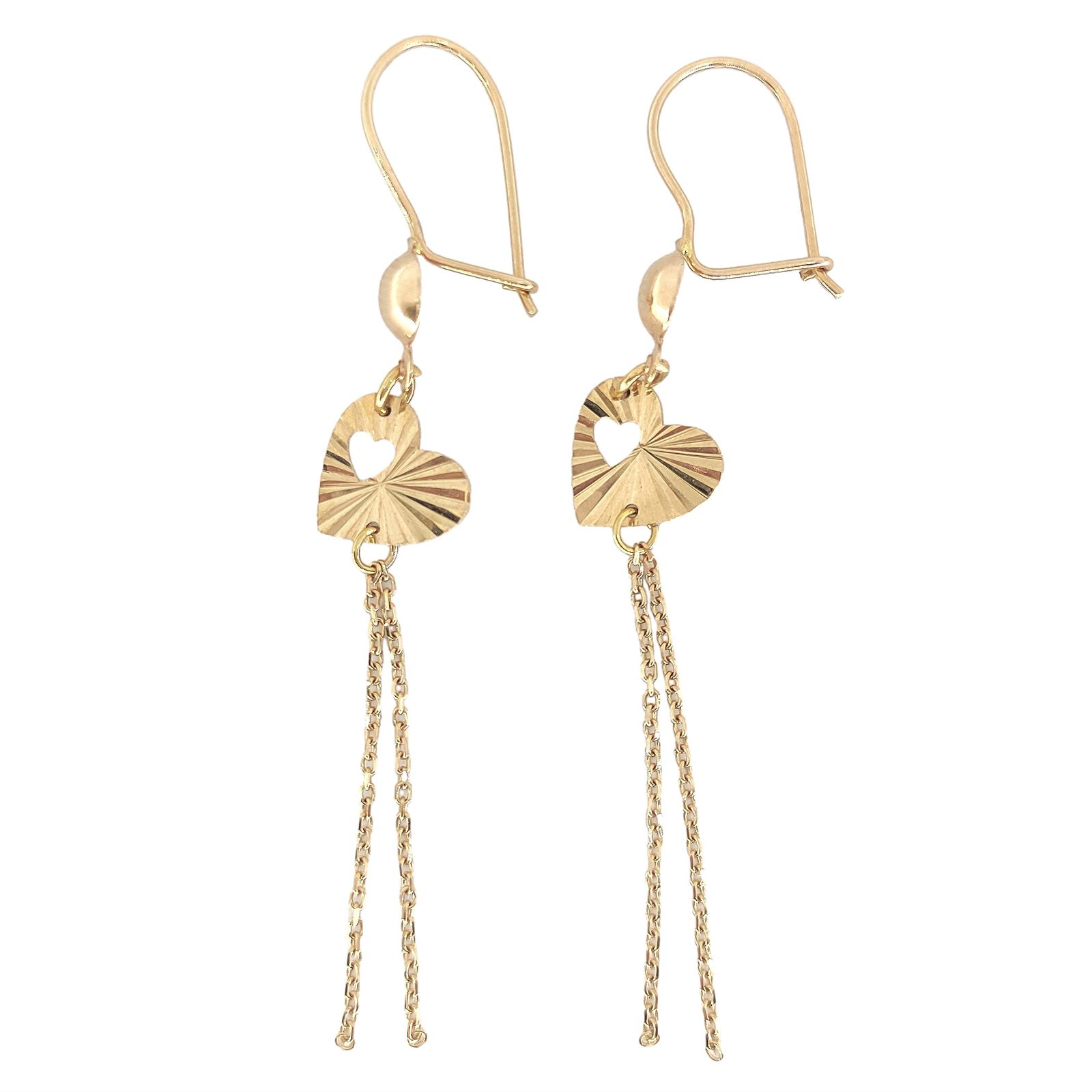 گوشواره طلا 18 عیار زنانه طلا و جواهرسازی افرا مدل قلب 183 -  - 1