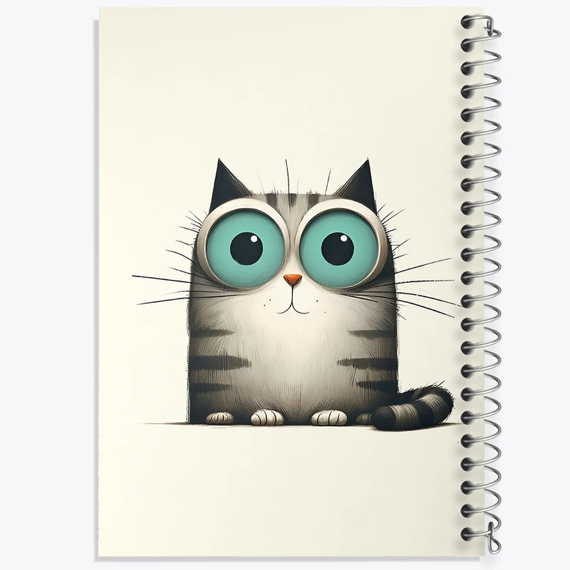 دفتر مشق 100 برگ خندالو طرح گربه بامزه کد F6178