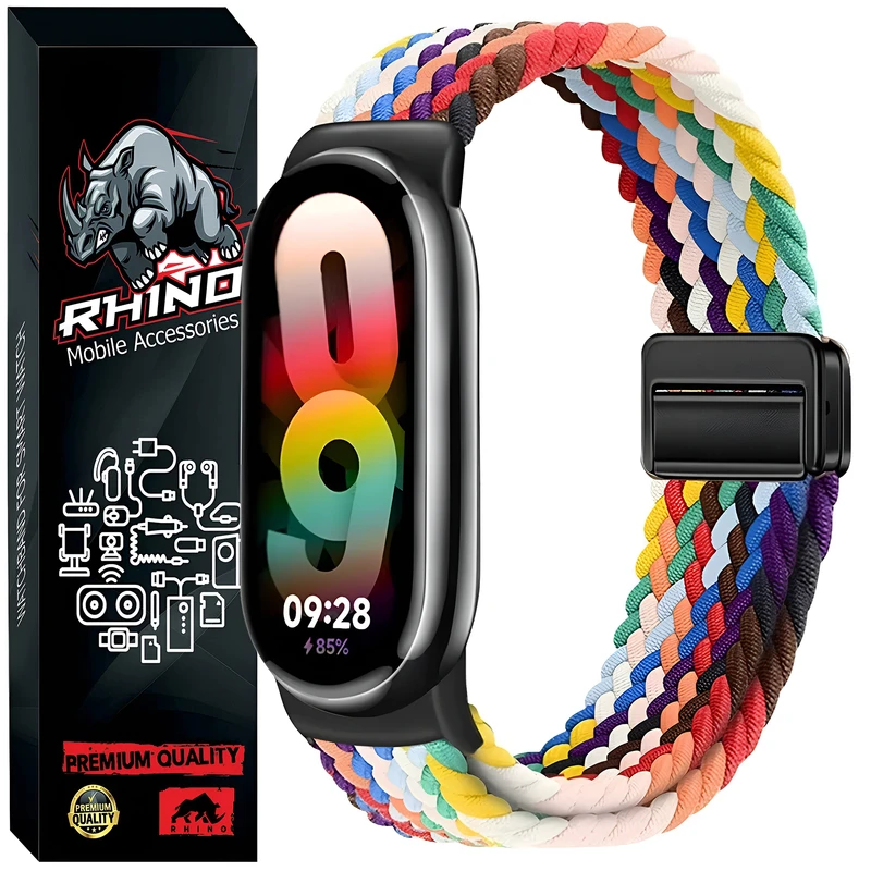 بند راینو مدل Braid Magnet مناسب برای ساعت هوشمند شیائومی Mi Band 8/9/10 12mm